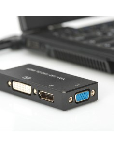 
AK-330403-002-S DIGITUS Convertidor de HDMI Macho a DP Hembra + DVI Hembra + VGA Hembra , M-F/F/F, 0,2m, Negro Digitus 3 en 1 2