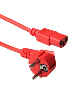 
AK5129  Cable Alimentacion CEE-7/7 90º SCHUKO a C13 1.20m Rojo