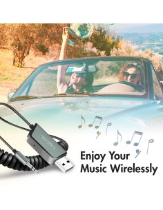 
BT0065 LOGILINK - Receptor de audio Bluetooth 5.3 para vehículos, 1x USB-A, 1x 3,5 mm Aux, negro Logilink