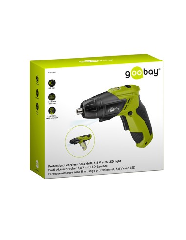 
71880 GOOBAY - Destornillador Taladro de mano a batería, 3.6 V Goobay