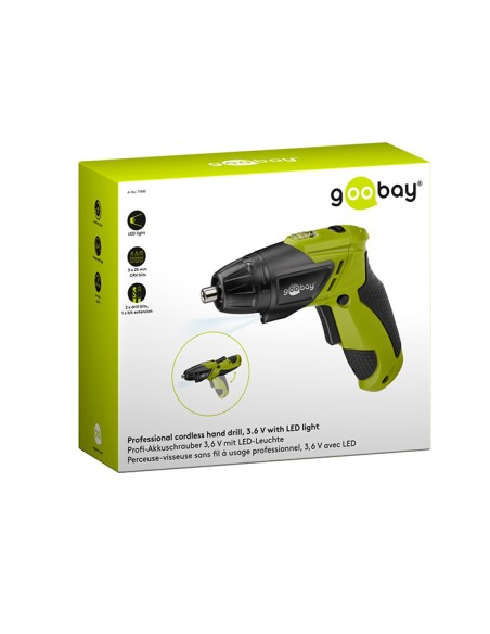 
71880 GOOBAY - Destornillador Taladro de mano a batería, 3.6 V Goobay