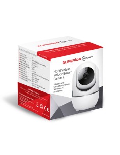 
ICM 001 - Superior Security iCM001 - Cámara de vigilancia WiFi de interior HD 720p 2.4GHz con visión nocturna y audio bidirec 2