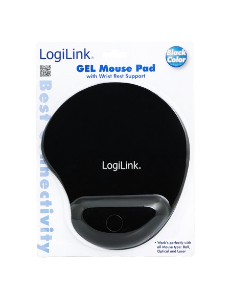 
ID0027 LOGILINK - Alfombrilla 204mm x 230mm con reposamuñecas Gel Negra