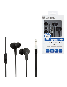 
HS0042 LOGILINK - IntraAuricular con microfono Negro, Water resistant (IPX6)