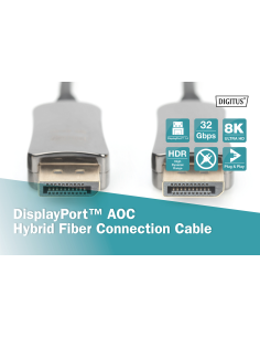 
AK-340107-200-S DIGITUS - Cable Displayport  Macho-Macho de 20m AOC 8K F.Optica 2