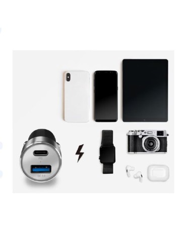 
PA0252 LOGILINK - Cargador 2 puertos USB  para coche USB-C + USB-A QC 36W