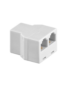 
93049 - Adaptador Telefono T RJ11 6P4 1 H a 2 H Blanco