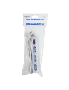 
LPS230 LOGILINK - Regleta de  3xCEE 7/16 con Interruptor BLANCA  1,5m 2