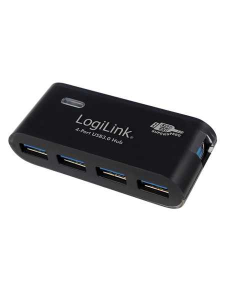 
UA0170 LOGILINK - Hub USB 3.0 de  4 puertos con alimentador, Negro, Logilink