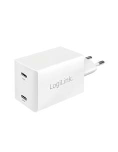 
PA0231 LOGILINK - Cargador USB  2 puert. 48 W 3A Blanco Gan Tech. 2xUSB-C