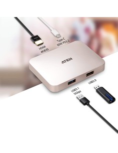 
UH3235 ATEN - Docking station ultracompacta USB-C con power pass-through. Mini Base de juegos Ulta 4K USB-C con power pass-th 2