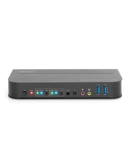 
DS-12850 DIGITUS - Conmutador KVM  2 puertos 2 DP in, 1 DP/HDMI out 4K60Hz