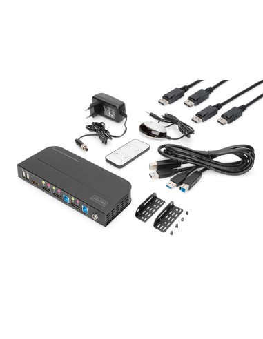 
DS-12850 DIGITUS - Conmutador KVM  2 puertos 2 DP in, 1 DP/HDMI out 4K60Hz