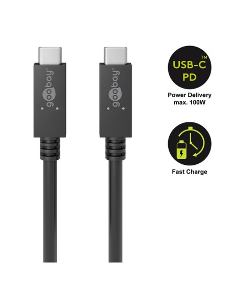 
49254 GOOBAY - Cable de 1 m USB 3.1 Gen2 20 Gbit/s USB-C a USB-C Negro