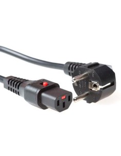 
AK5040 - IEC Lock Cable de 2m CEE 7/7 Macho 90º a C13 Bloqueable Negro