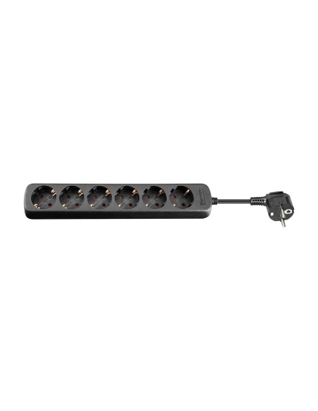 
38839 GOOBAY - Regleta de  6 tomas Sin Interruptor Negra y 3,00 m Goobay