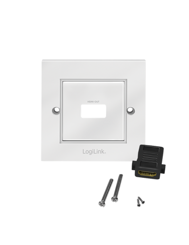 
AH0017 LOGILINK - Placa 80x80  HDMI 1 x HDMI H-H con Adaptador Blanco Logilink