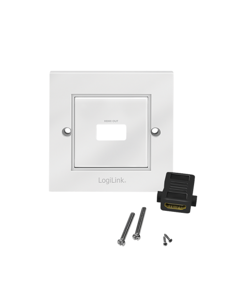 
AH0017 LOGILINK - Placa 80x80  HDMI 1 x HDMI H-H con Adaptador Blanco Logilink