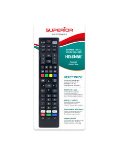 
SUPTRB028 SUPERIOR - Mando para TV  Hisense Smart. Superior. Telemando Universal para todos los TV Hisense fabricados a parti