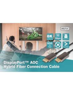 
AK-340107-100-S DIGITUS - Cable Displayport  Macho-Macho de 10m AOC 8K F.Optica