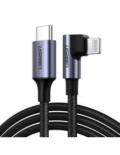 
60764 UGREEN - Cable de carga datos  Apple Lightning 90º- USB C M/M, 1,50m