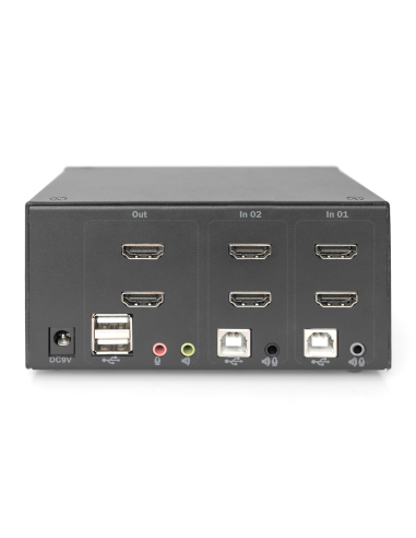 
DS-12860 DIGITUS - Conmutador KVM  2 prt. HDMI 4K Doble Pantalla USB 2.0 