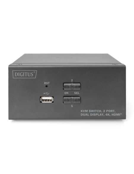 
DS-12860 DIGITUS - Conmutador KVM  2 prt. HDMI 4K Doble Pantalla USB 2.0 