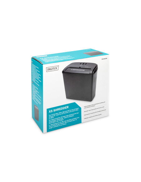 
DA-81606 DIGITUS - Destructora de papel, X5, 5 hojas, corte en partículas