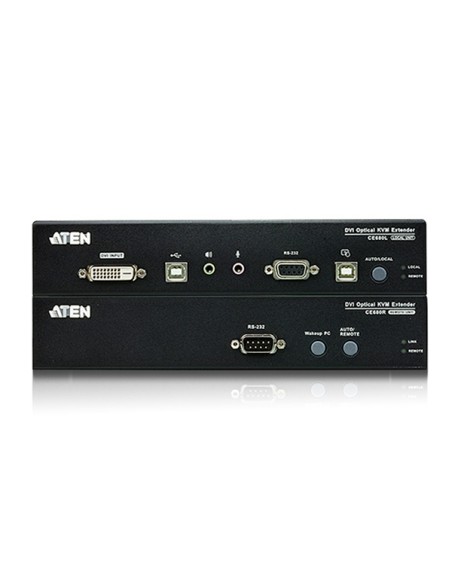 
ATEN CE680 KVM Extender DVI-D por fibra óptica (600m)
ATEN CE680 Extensor KVM para DVI-USB-Audio-RS232 (600 m) por Fibra Opt