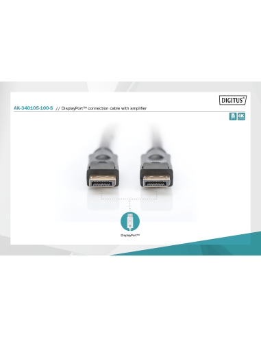 
AK-340105-200-S DIGITUS - Cable Displayport  Macho-Macho de 20m Amplificado 4K DP1.2