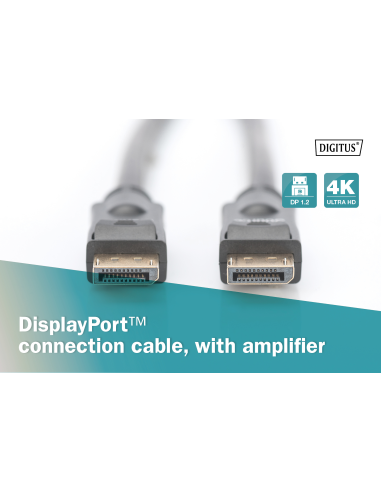 
AK-340105-200-S DIGITUS - Cable Displayport  Macho-Macho de 20m Amplificado 4K DP1.2