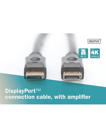 
AK-340105-200-S DIGITUS - Cable Displayport  Macho-Macho de 20m Amplificado 4K DP1.2