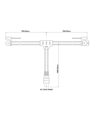 
CA1000 Antena bipolo FM con toma coaxial, 1.8 m
