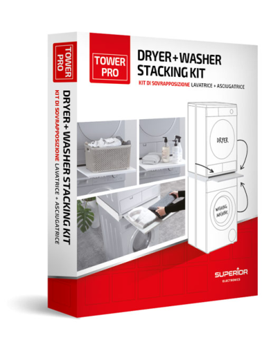
SUPSLW001 SUPERIOR - Soporte entre Lavadora y Secadora con Bandeja (lavadora y secadoras no incluidas)
