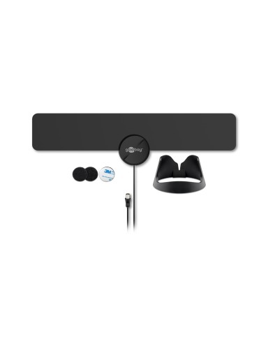 
67183 GOOBAY - Antena interior activa ultraplana Full HD DVB-T2, incl. Filtro LTE / 4G