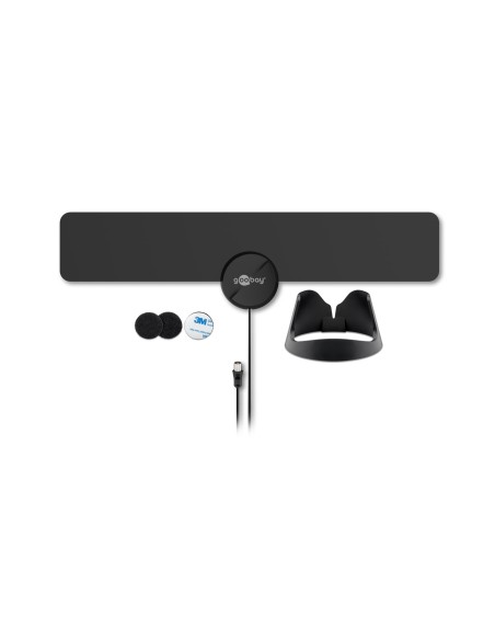 
67183 GOOBAY - Antena interior activa ultraplana Full HD DVB-T2, incl. Filtro LTE / 4G