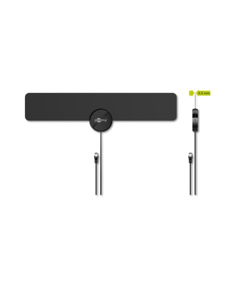 
67183 GOOBAY - Antena interior activa ultraplana Full HD DVB-T2, incl. Filtro LTE / 4G