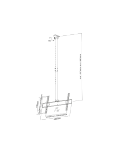 
Soporte de techo para TV 32-55", máx. 50 kg, 105-156 cm, negro InLine 2