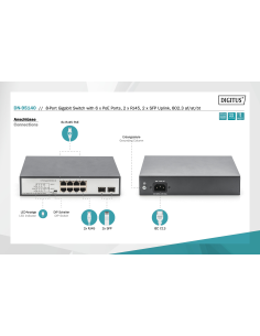 
DN-95140 DIGITUS - Switch  6 Ports Gigabit POE, +2 + 2 Uplink 180W POE++