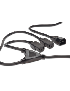 
AK-440400-017-S DIGITUS - Cable de alimentación en Y, 1x C14 - 2x C13 M/F, 1.7m Negro