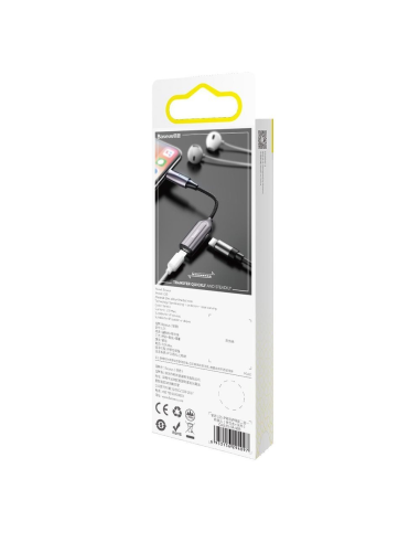 
L55 BASEUS - Adaptador Baseus L55 de Lightning a 2x Lightning (auriculares y carga) gris (CALL55-0A). Adaptador Baseus L55 de