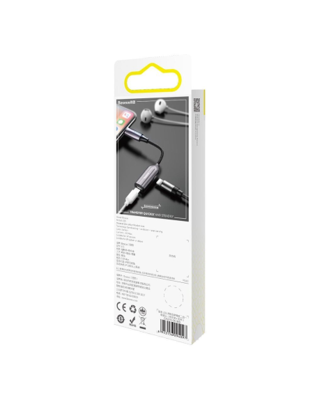 
L55 BASEUS - Adaptador Baseus L55 de Lightning a 2x Lightning (auriculares y carga) gris (CALL55-0A). Adaptador Baseus L55 de