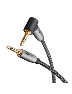65278 GOOBAY - Cable Audio Stereo MiniJack 3.5 M/M  1,00 m 90º Flexiplus Nylon Goobay