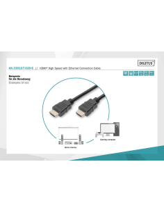 
AK-330107-020-S DIGITUS - Cable HDMI A-A  2 metros Negro 4K 60Hz  18Gbps 2