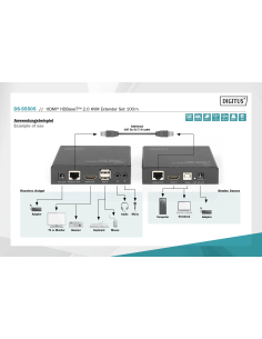 
DS-55505 DIGITUS - Kit extensor HDBaseT 2.0 HDMI KVM 4K/60Hz (4:2:0), 6 USB 2