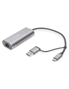 
DN-3028 DIGITUS - Adaptador de Red USB 3.0 Gigabit 2,5 Gbit/s USB-C + USB A