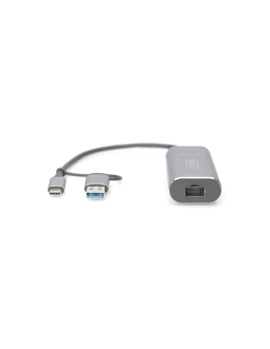 
DN-3028 DIGITUS - Adaptador de Red USB 3.0 Gigabit 2,5 Gbit/s USB-C + USB A