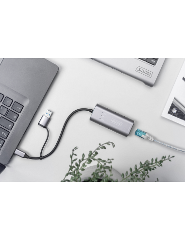 
DN-3028 DIGITUS - Adaptador de Red USB 3.0 Gigabit 2,5 Gbit/s USB-C + USB A