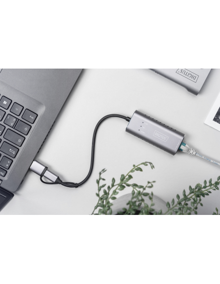 
DN-3028 DIGITUS - Adaptador de Red USB 3.0 Gigabit 2,5 Gbit/s USB-C + USB A