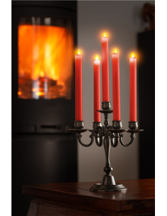 
53943 GOOBAY - Juego de 5 velas de varilla de cera real LED rojas, incl. control remoto 2